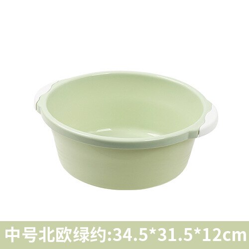 Lavamanos para el hogar, cuenco de plástico grande, grueso, redondo, lavabo, fregadero pequeño, venta 040 y: Medium green