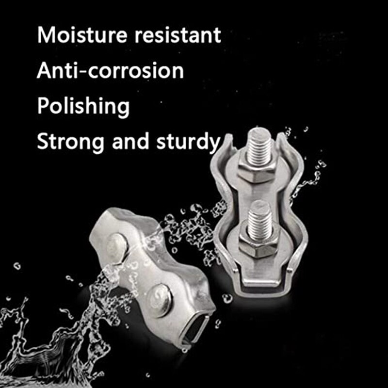 Poly Touw Connector M5 Duplex Draden Splicer Roestvrij Staaldraad Clip Kabel Klem Voor Diameter Elektrische Hekken