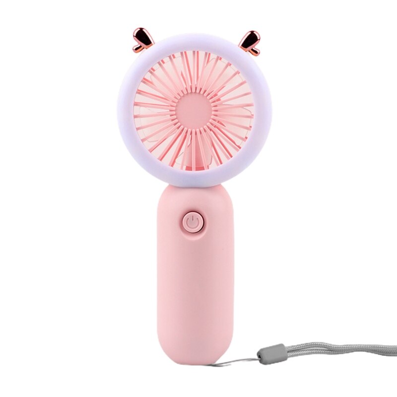 3-speed Usb Charging Mini Pocket Fan with Lanyard and Light Handheld Fan Small Personal Fan for Graduation Party: Pink