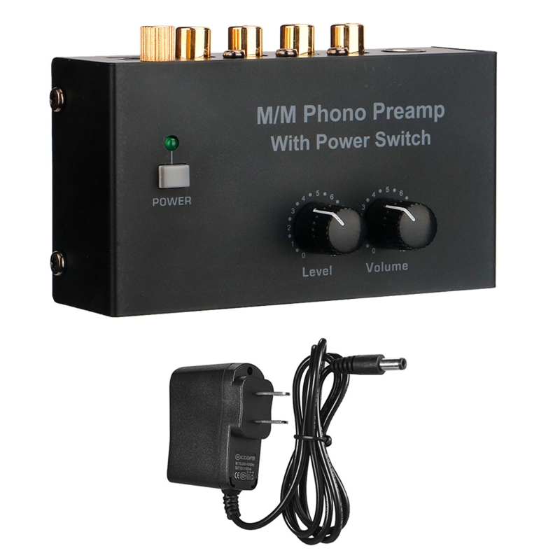 Phono Turntable Preamp Mini Electronic Stereo Phonograph Preamplifier Adapter RCA Input Output Low Noise Portable A0NB