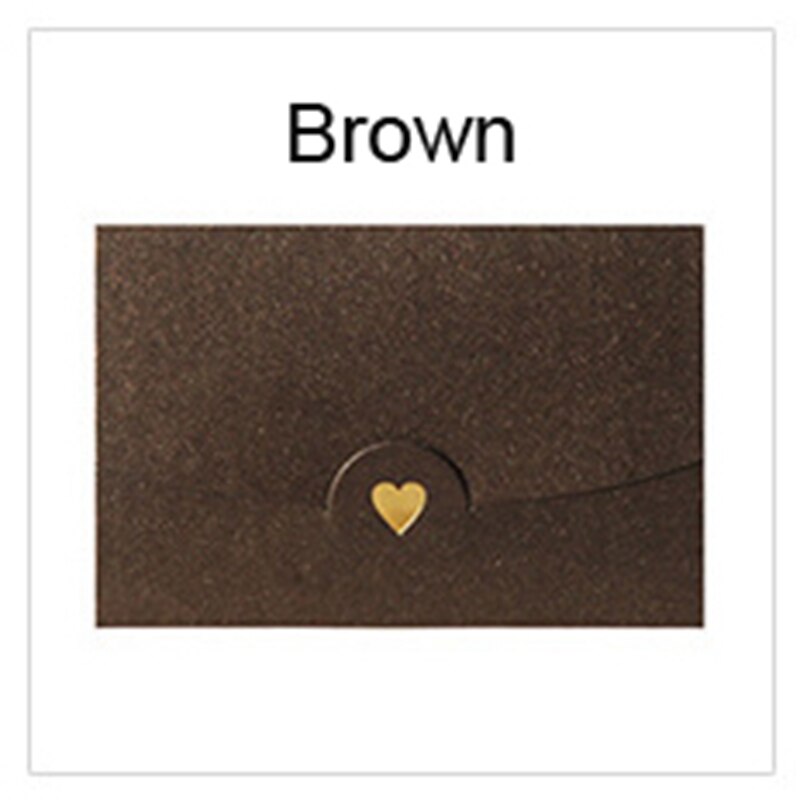 Enveloppe en papier doré 10 pièces/lot | Enveloppe à cœur de fermoir, pour carte d'invitation de mariage, , bricolage: Marron / 7x10.5cm