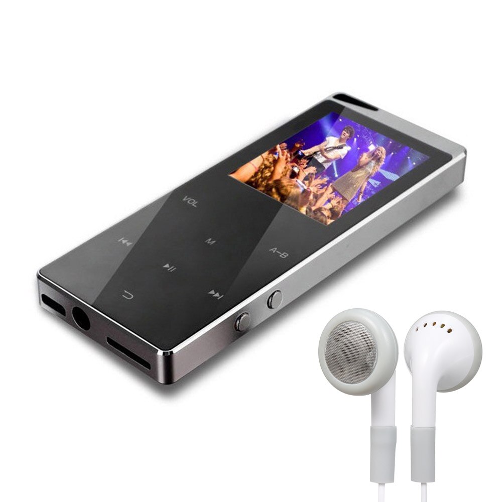 Portable MP3 Player 16GB Ultra-thin Digital Music Player TF Card Slot Touch Button FM Radio Bluetooth with 3.5mm Headphones: silver / 8GB