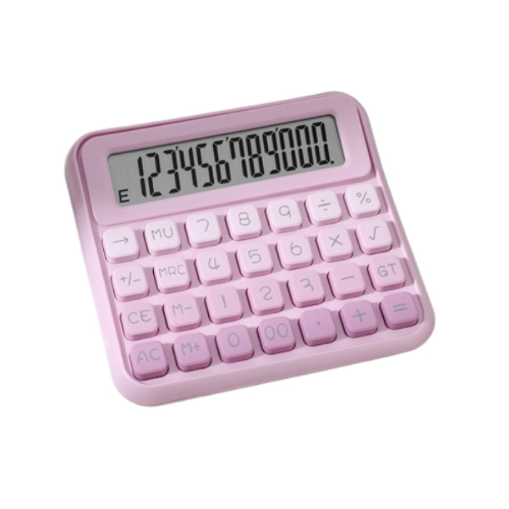 Cute 12 Digits Calculator Easy To Use Portable Finance Calculator Battery Operated Prevent Slipping Student Calculator Business: Burgundy