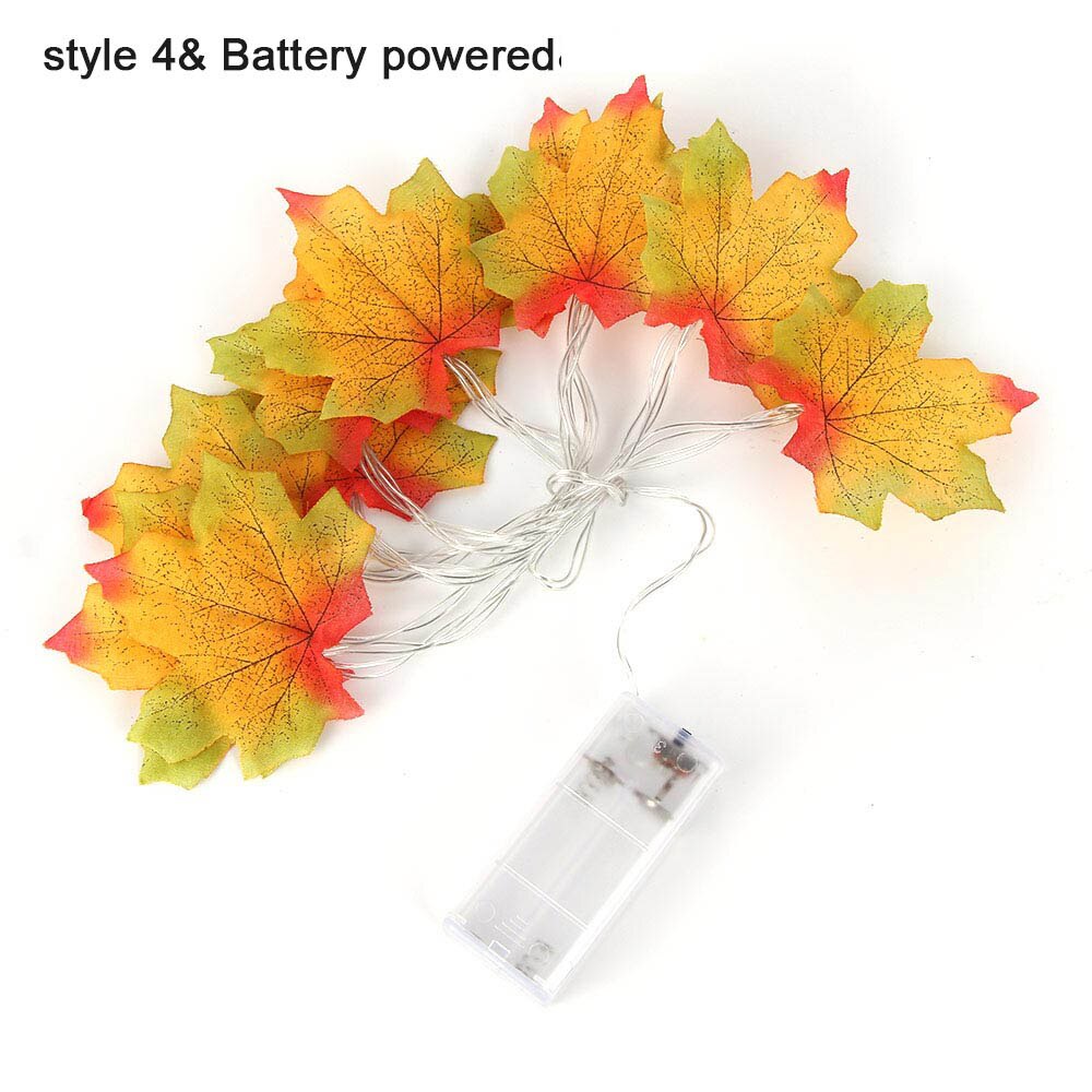 1.5m ahornblade led snor 10 led /3m 20 led aa batteri usb drevne efterårsplanter hegn festlys trappegelænder dekoration: Stil 4 batteri / 1.5m