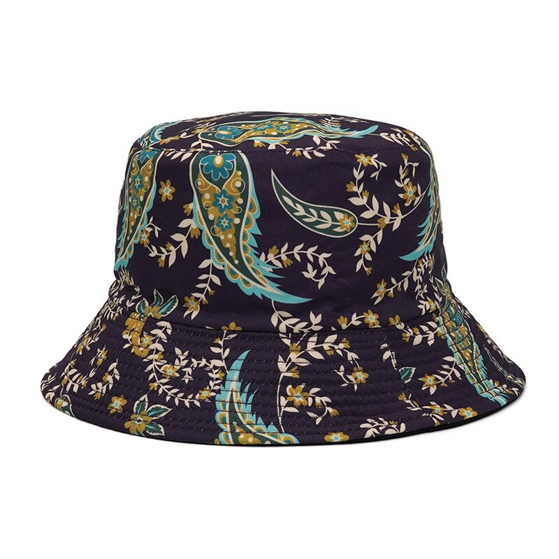 Chapeau Bob Graffiti pour femmes et hommes, couvre-chef d'été à motif de crâne Floral, pliable, style pêcheur, Gorros, Panama,: Leaf