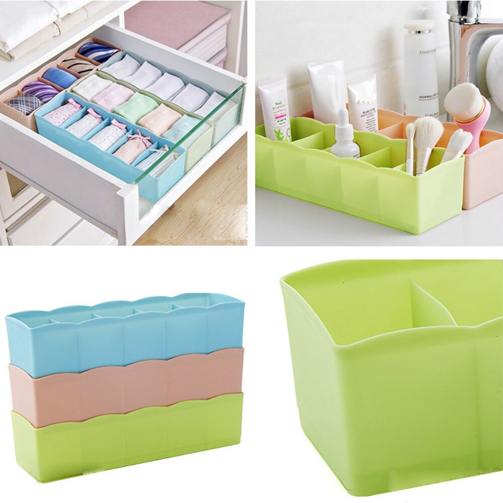 5 Cells Drawer Organizer Home Kitchen Storage Box For Bra Underwear Board Divider Makeup Tableware Storage Box Clothing Storage