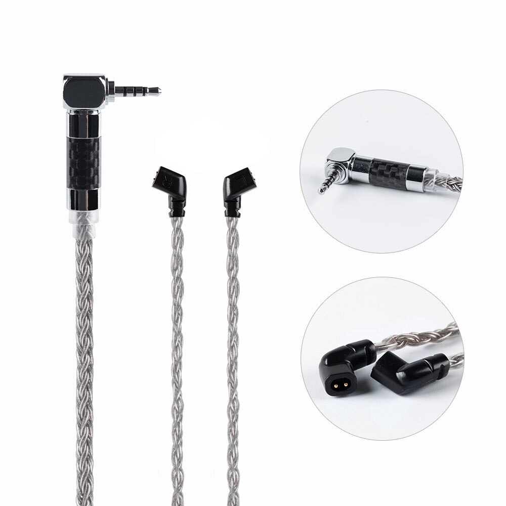 Il cavo di rame placcato argento 2.5/3.5mm del centro di hififeel 16 ha bilanciato il cavo con MMCX/2pin/QDC per il BL-01 di BLON KZ ZSX ASX EDX DQ6: QDC 2.5