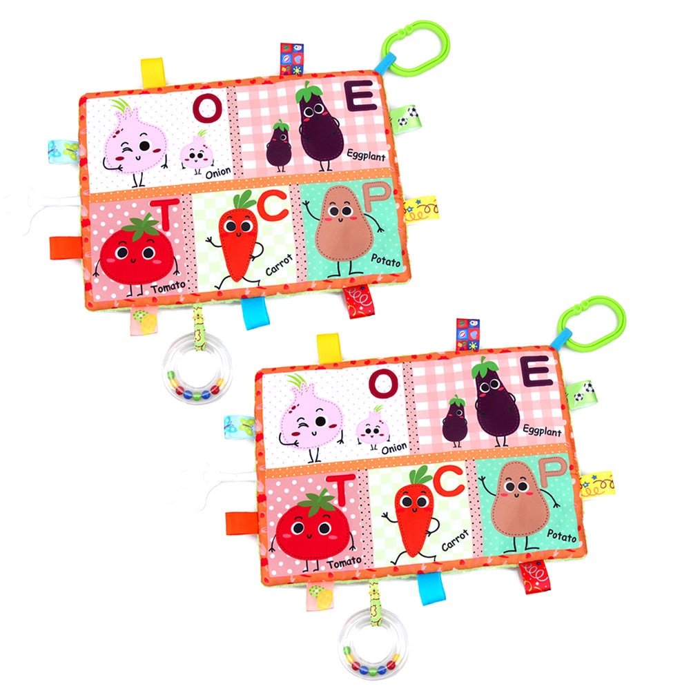1pc Baby Tröstlich Decke Sensorischen Crinkle mit Beißring Hängenden Ring Weichen Quadratischen Baby Beschwichtigen Handtuch Sicherheit Decke