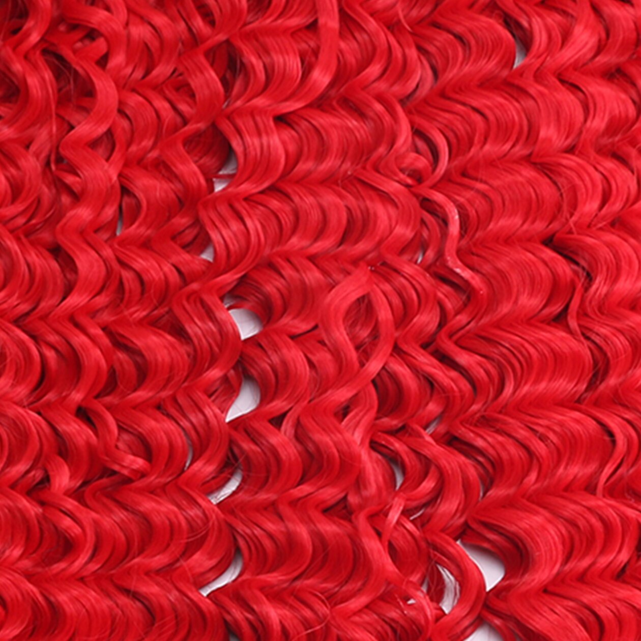 30 Inches Super Long Deep Wave Hair Bundles Water Wave Curly Hair Bundles Synthetic Hair Extensions 120g/piece: Red / 1 PC