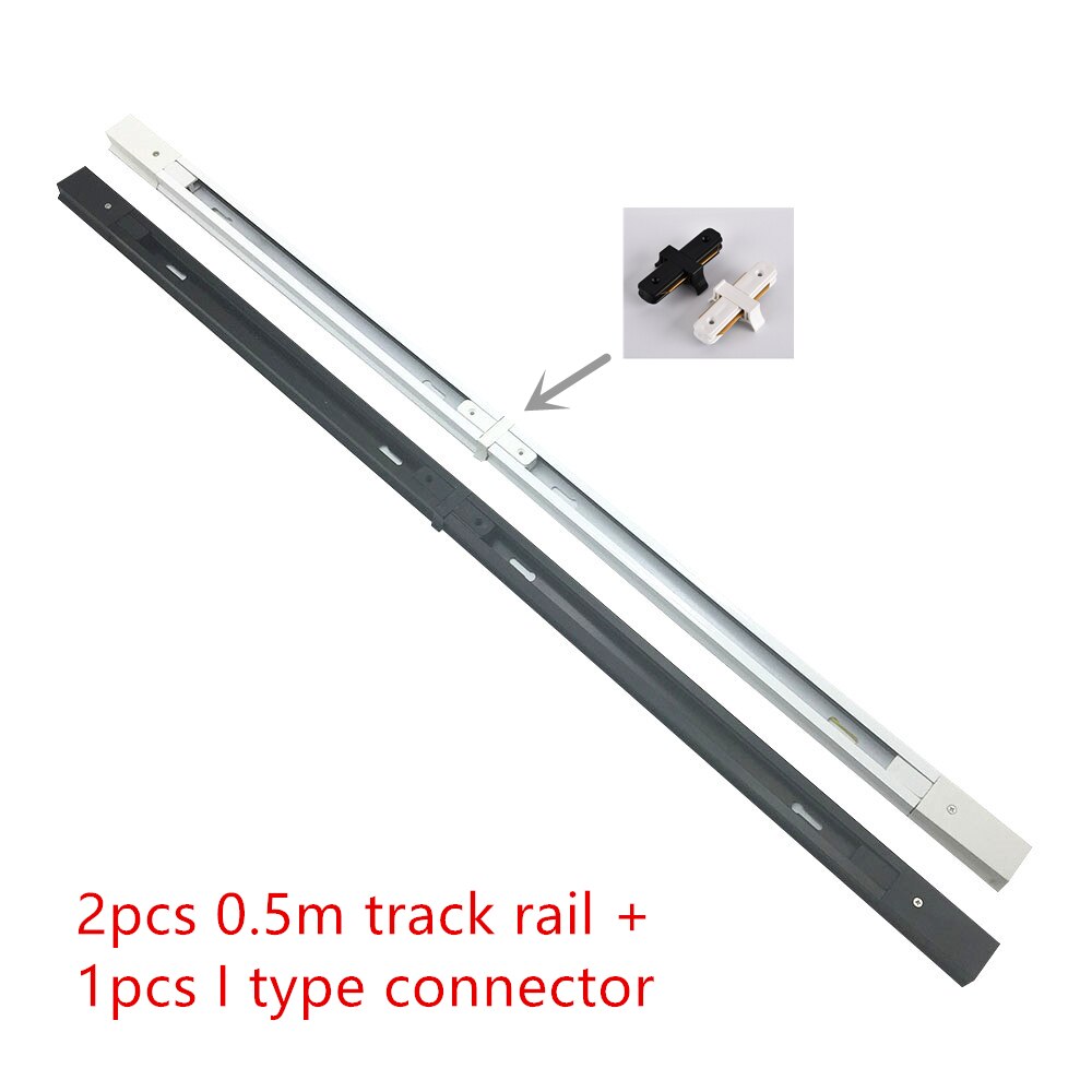 Led Track Light Rail 0.5 M 1 M Half Meter Track Rail Spotlight Licht Spoor Armatuur Rail Voor Spoor Lamp wit Zwart