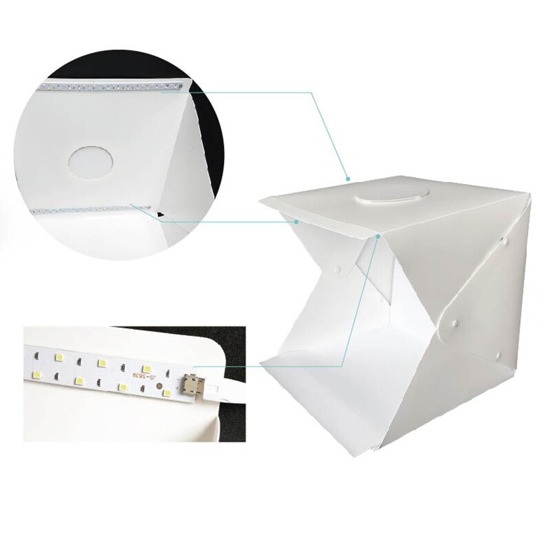 30cm mini led lys fotografering studie softbox led lys soft box kamera foto baggrund box belysning telt kit