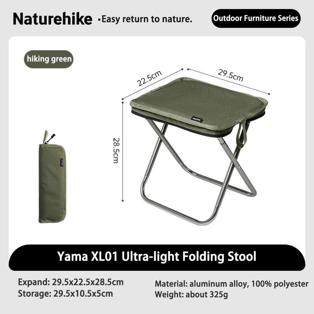 Ulkokäyttöön tarkoitettu sienijakkara, kokoontaitettava säilytystila, erittäin kevyt ja pieni, retkeilyvarusteet, jotka sopivat rannalla vaeltamiseen ja kalastukseen.: Vihreä