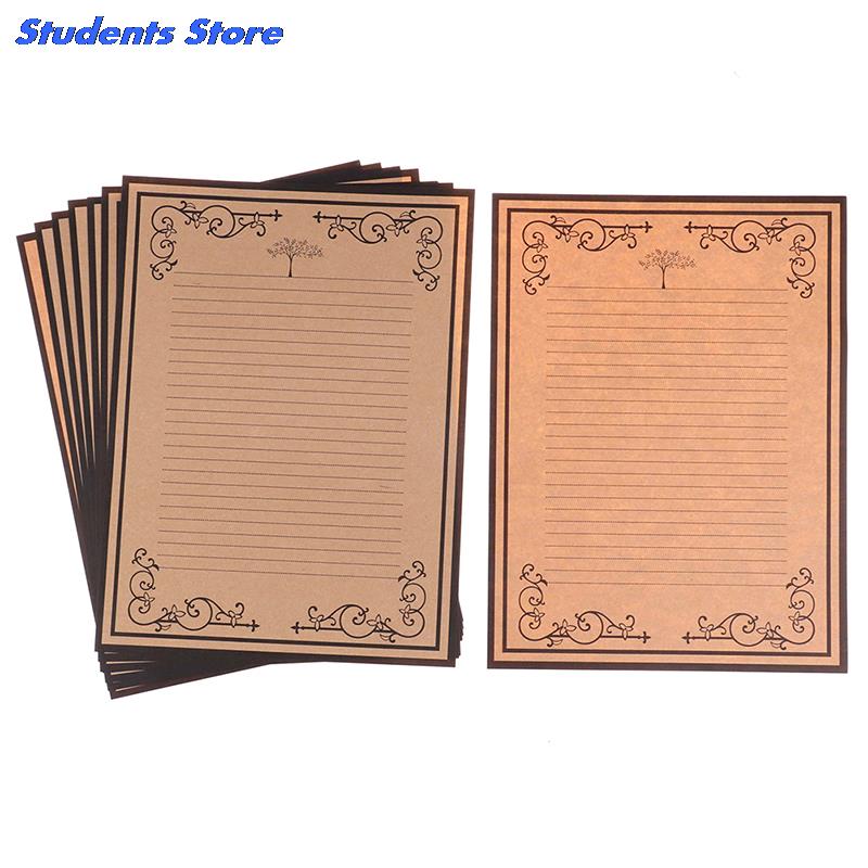 8 Sheets/set Writing Kraft Letter Paper European Vintage Style School Office Stationery Supplies