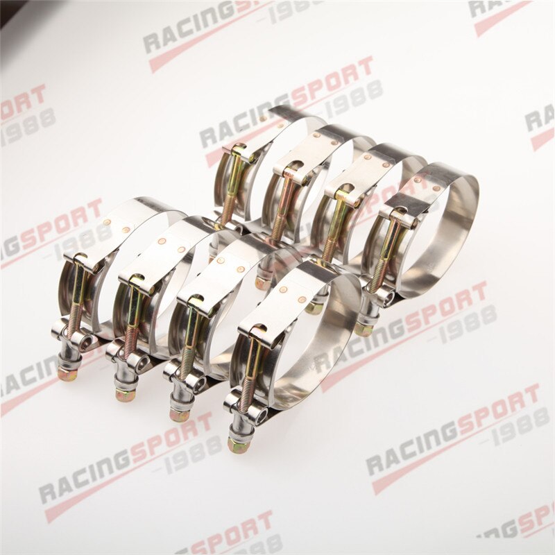 8PCS 1" inch Turbo Pipe Hose Coupler T-bolt Clamps clamp Stainless Steel 31-36mm
