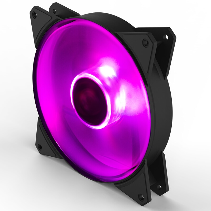 Cooler master  mf140 rgb 14cm rgb 12v/4 pin computertaske stille pwm ventilator pc cpu køler radiator vandkøling 140mm erstatter blæsere