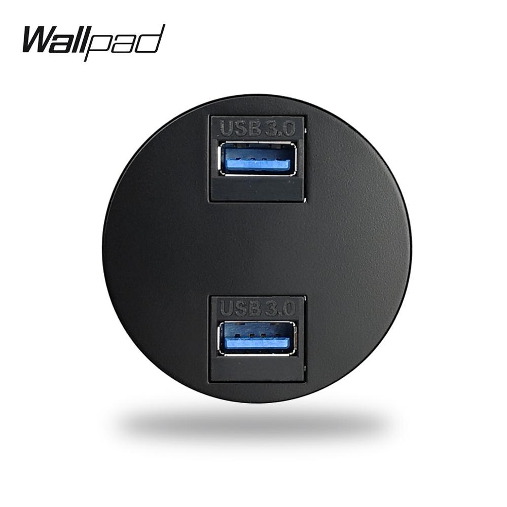 Wallpad L6 5 Colors Double 3.0 USB Extension Ports Wall Socket Module Match L6 Plates Free Combination DIY: Black