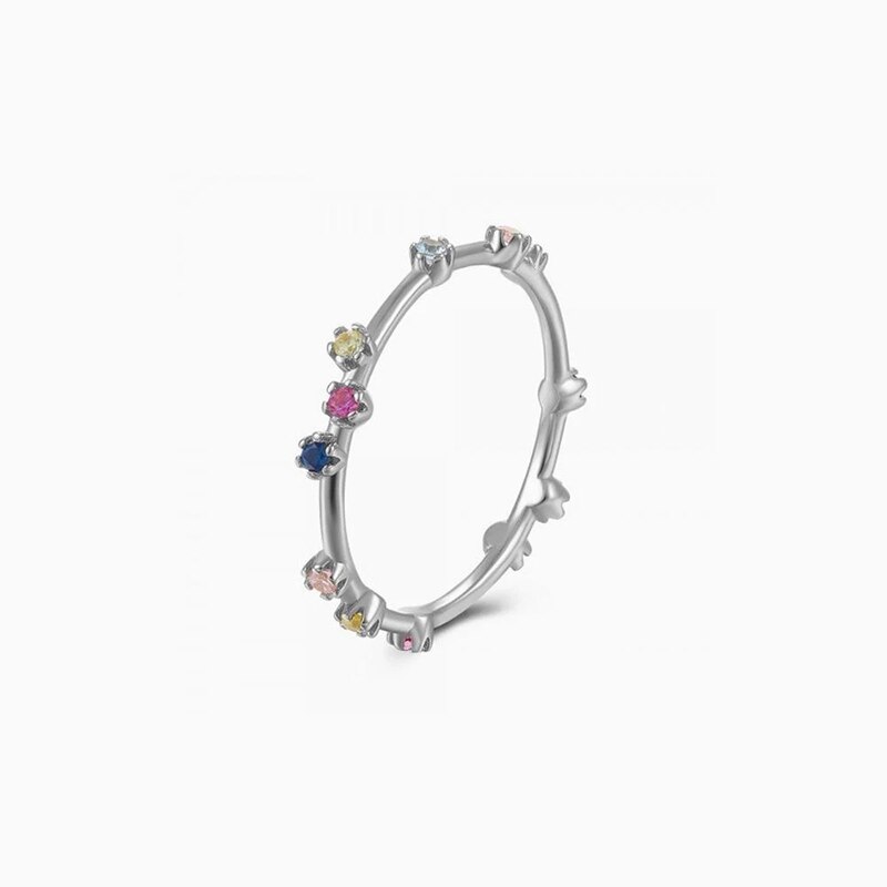 ROXI-Anillo de plata de primera ley y circón para mujer, sortija, plata esterlina 925, Circonia cúbica, zirconia, circonita, zirconita, varios colores, estilo bohemio: 8 / silver