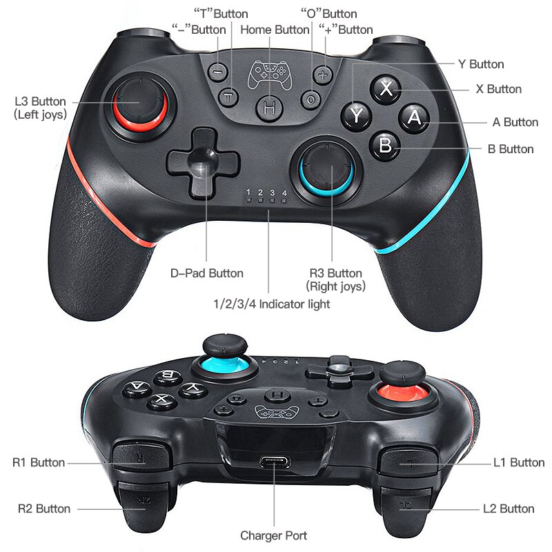 Bluetooth bezprzewodowe sterowanie USB dla Nintendo przełącznik sterowanie Gamepad Joystick Pad do grania PC Command Mando Pro wyzwalacz gier