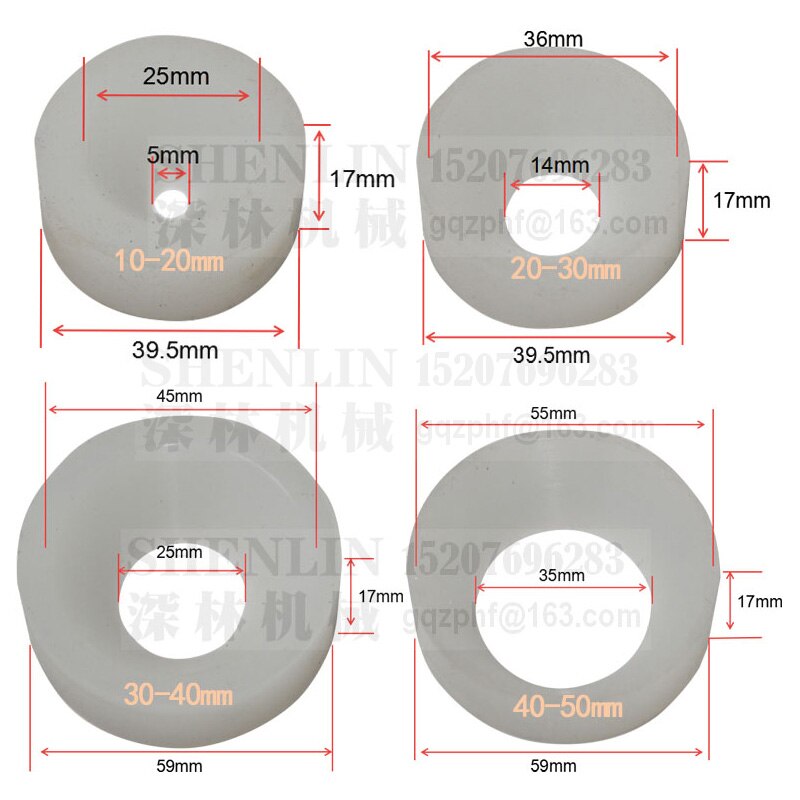SHENLIN Capping head of capping tool, mandril atornillado, tapón de botella tapón de rosca, cabeza de tapado de silicona, 20-30mm, antidesgaste, blanco