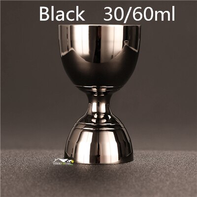 30/60ml Measuring Cup Tools Bar Measure Cocktail Jigger Slim Waist Cocktail Jigger Elegance and Practicality Barware: Black 30 and 60 ml