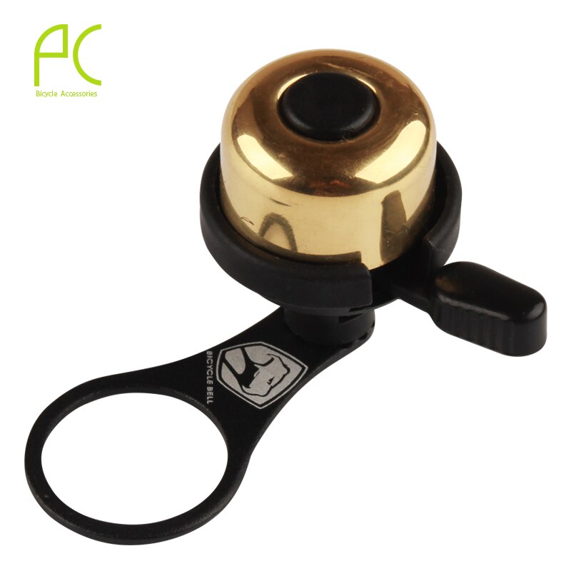Pcycling Bike Gewone Koper Fiets Bel Mtb Racefiets Hoorn Fiets Bel Mini Metalen Ring Bespaar Ruimte Stem bell: GOLD