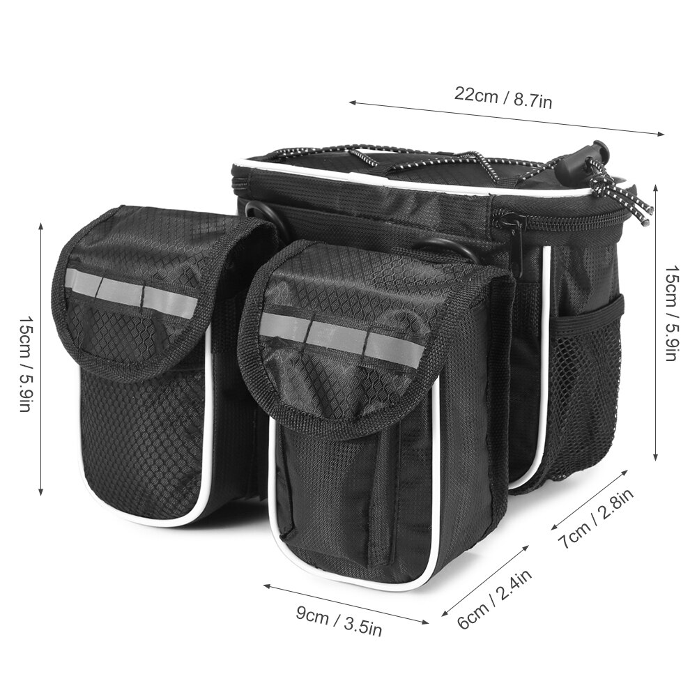 Lixada Fietsen Fiets Top Tube Bag Bike Fiets Tas Met Rain Cover Waterdicht Berg Fiets Frontframe Fietstas Pack