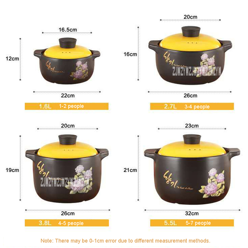 Hoge Temperatuur Weerstand Keramische Stoofschotels Stoofpot Soep Stoofschotels Fire Stockpot, Stoofschotels, 3L/4L/6L Optioneel