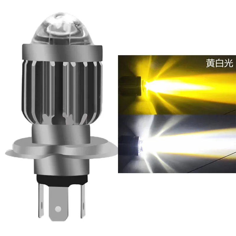 Phare de Moto H4 BA20D CSP 12V LED, ampoules Led à faisceau haut/bas, 12000LM, feu antibrouillard Super lumineux pour Autobike: vert militaire