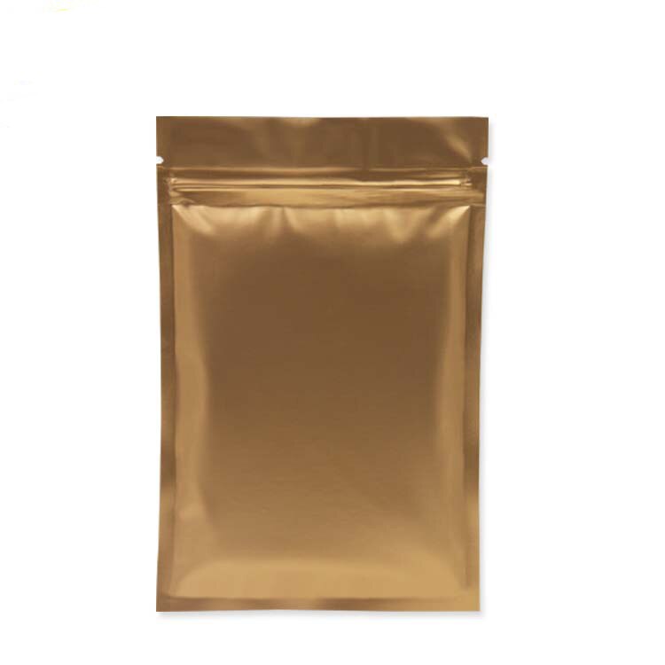 Mat Zwart Wit Roze Smeltlasbare Ziplock Verpakking Zakje Hersluitbare Platte Aluminium Folie Zip Lock Plastic Zakken 100 Stuks: 18x26cm / Gold Zip Lock Bags