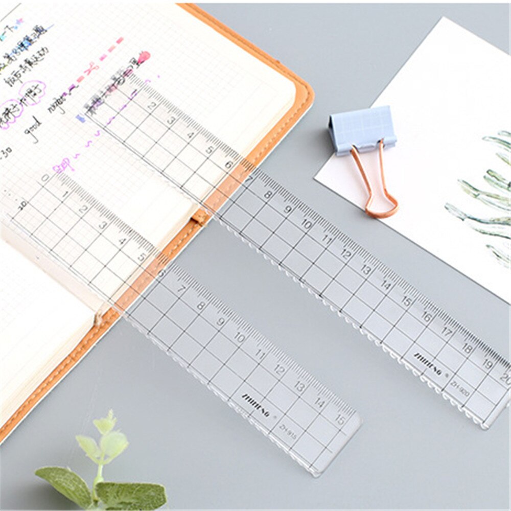 1pcs Simple Style 15cm 18cm 20cm Transparent Simple ruler square ruler cute stationery drawing supplies Office School Supplies