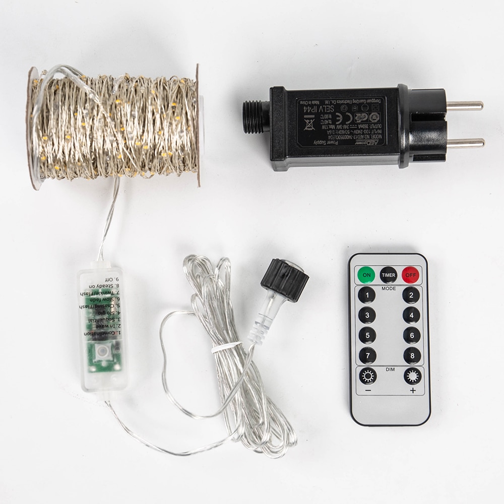 1000 LEDs Blue Warm White Fairy string Lights Wateproof Adapter for Tree Outdoor Christmas Wedding Garden Decoration