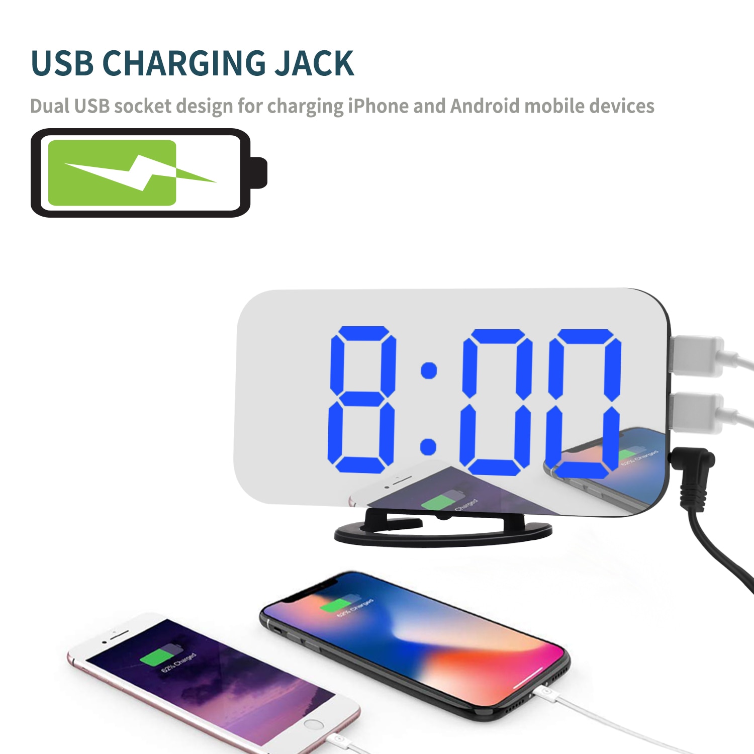 LED Voice Control Large Alarm Clock large number Display nixie Electronic Snooze Backlinght Desktop Digital Table Clocks Watch