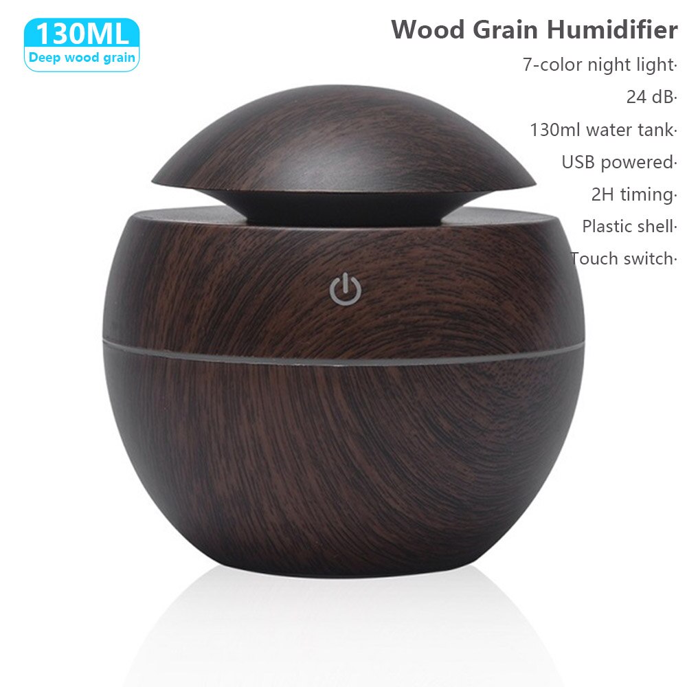 Puusyinen sähkökostutin eteerinen aromiöljy diffuusori ultraääni usb mini sumukone led valolla kodinkoneilla: H2 syvää puusyistä