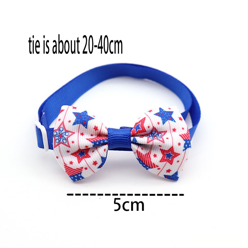 Lot de 50 nœuds papillon pour chien, motif jour de l'indépendance, 4th juillet, rouge, blanc, bleu, accessoires de toilettage pour chiot, chat, chien, nœud papillon