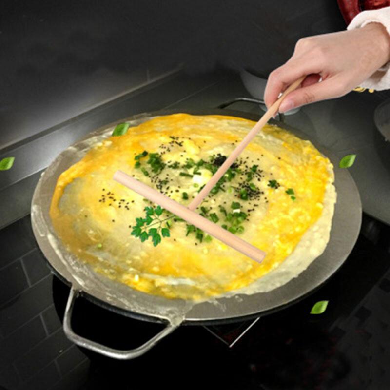 T Shape Wooden Crepe Maker Pancake Batter Spreader Stick Home Kitchen Tool DIY Pancake Restaurant Canteen Specially Supplies