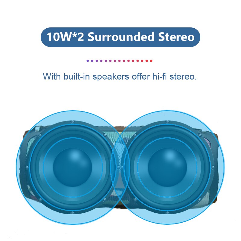Hög effekt bärbara bluetooth högtalare utomhus kolumn dator trådlös subwoofer förstärkare stereo woofer högtalare soundcore