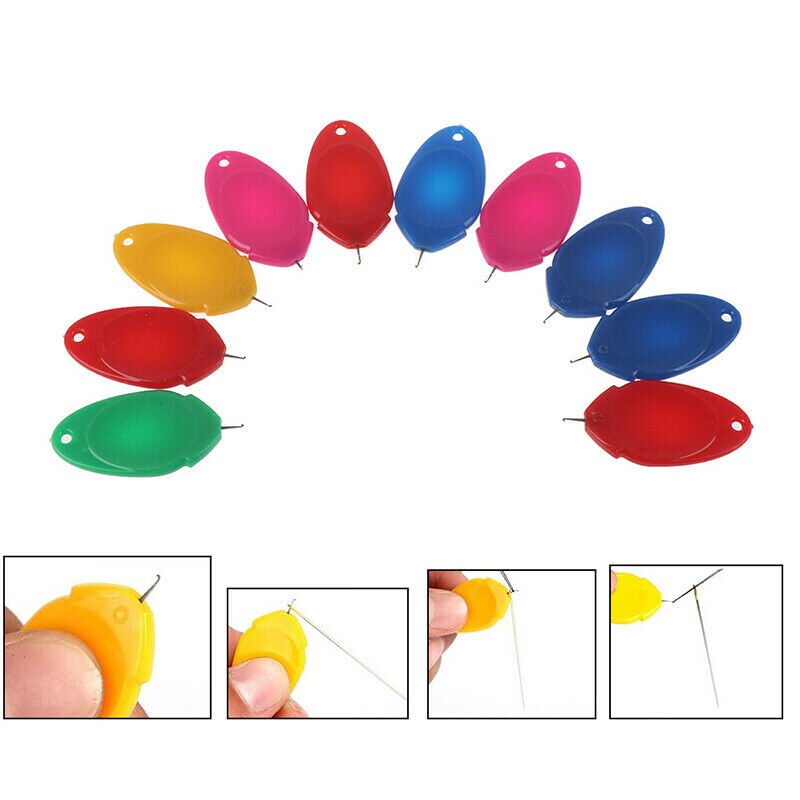 10Pcs Sewing Needle Threader Thimble Thread Tool Threader Elderly Guide Needle Easy Device Automatic Thread Sewing Supplies