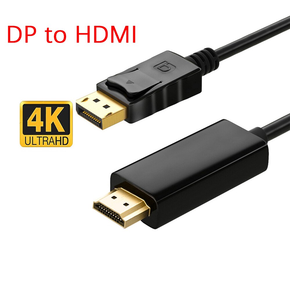 6FT Displayport Hdmi-Compatibel Adapter 1080P 4K Display Port Converter Voor Pc Laptop Projector Dp Naar Displayport kabel: 1.8m / 4K DP to HDMIb