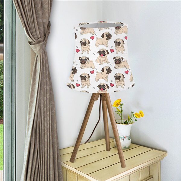 Cute Animal mops motyw psa różowe abażury na stół i ścianę Art Deco Multicolor Stretch klosz z tkaniny na kinkiet zmywalny: HTH0685HS-L