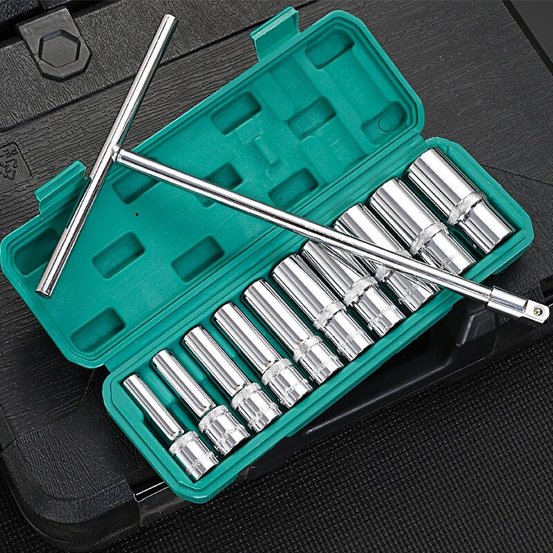 Socket Ratchet Car Repair Tool Wrench Set Head Ratchet Pawl Socket Spanner Screwdriver Metalworking Tool Kit