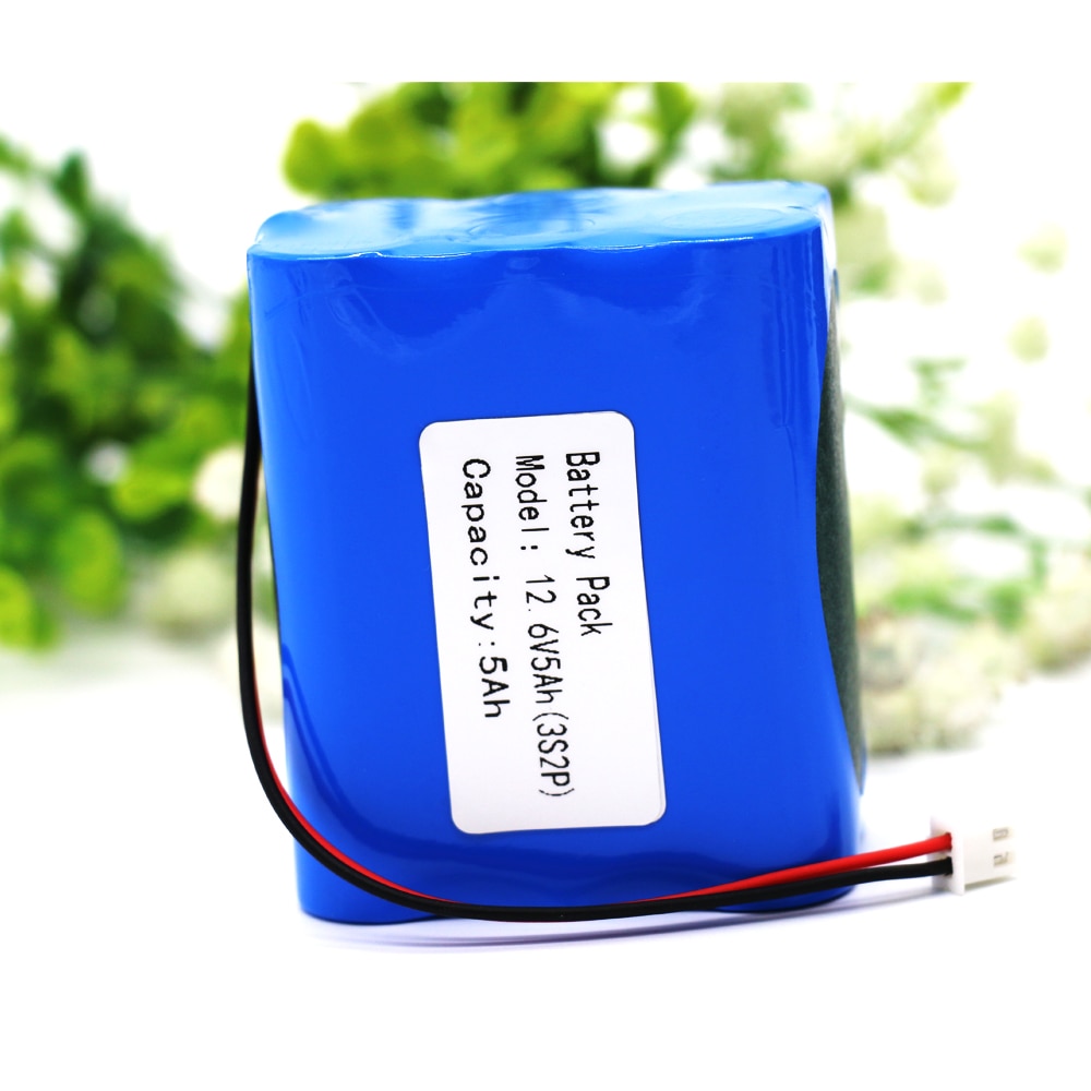 KLUOSI 12 V Batterij 3S2P 11.1 V/12.6 V 5000 mAh 18650 Lithium-ion Batterij met 5A BMS voor LED Lamp Licht Backup Powe Etc