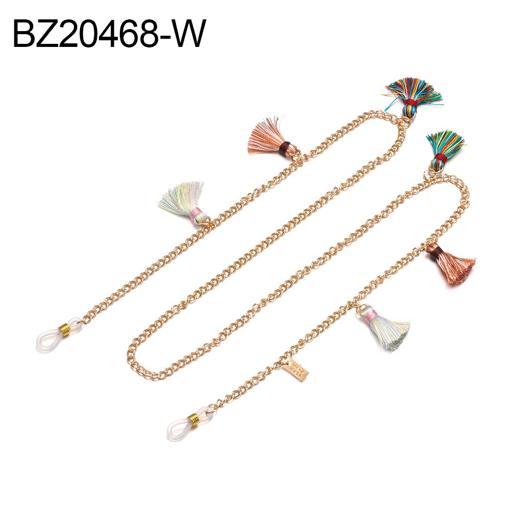 1Pcs Brillen Strap Leesbril Opknoping Ketting Zonnebril Bril Holder Neck Cord Bril Anti Slip Metalen Ketting: BZ2068-W