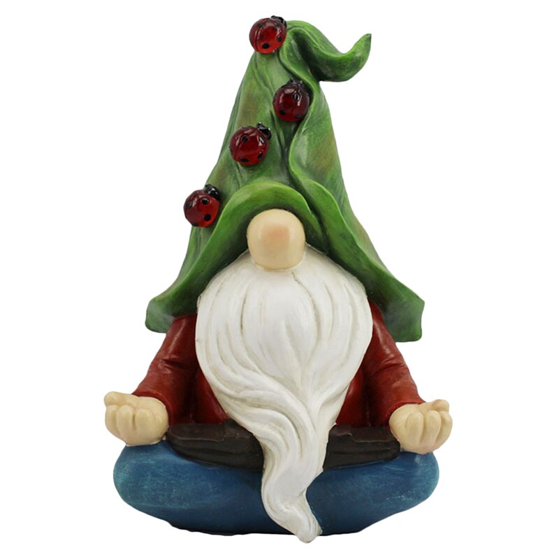Solar Gnome Statue Garden Light Dwarf Figurines with Led Light Outdoor Lawn Patio Decor Resin Home Zen Yoga Meditation Sculpture