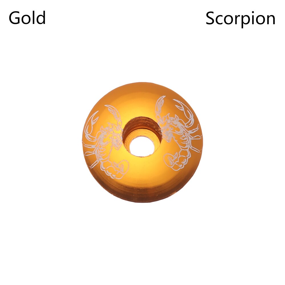 1 PC Bicycle Headset Cover Bowl Covers Ultra-ligh Headsets Top Cap Front Lid MTB Road Bike Fixed Gear Folding Track for Bicycle: Gold-Scorpion