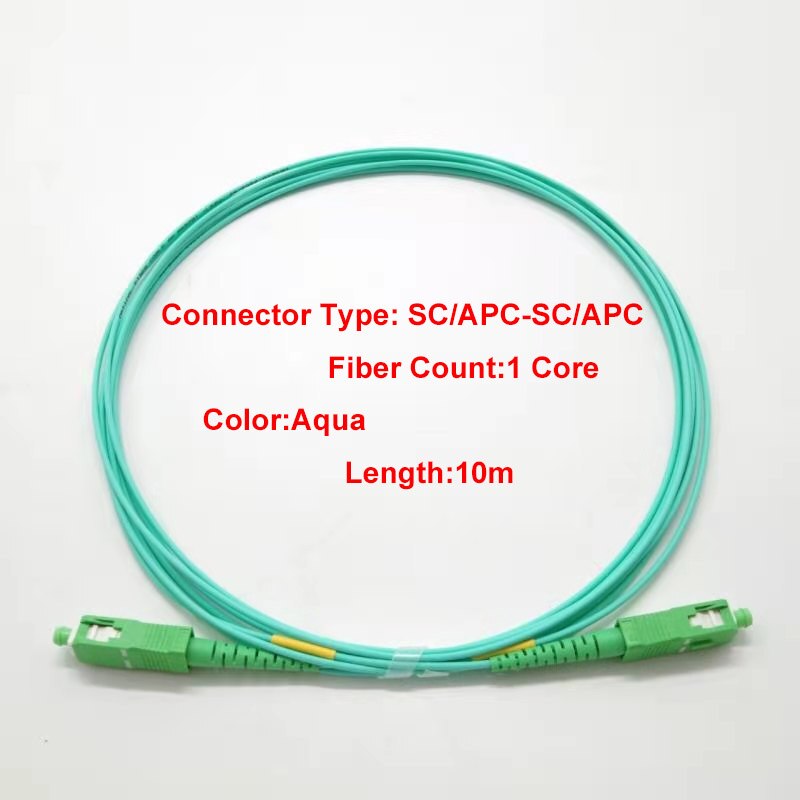 10 teile , 10m sc/apc sx-kern-monomode, 1.6mm verbindungskabel mit optischen fasern,  g652d/g657 a 1/g657 a 2 aqua lszh weste