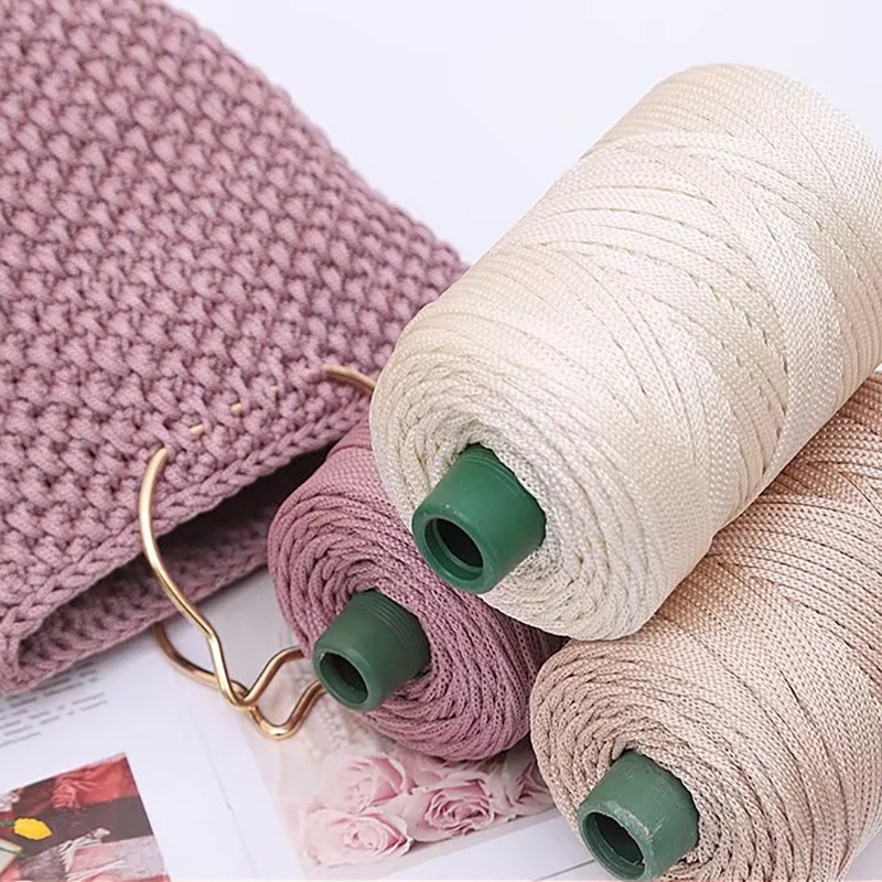 Cordón de algodón de colores de 3mm, cuerda tejida trenzada, hilo hueco, artesanía decorativa, bolso hecho a mano, accesorios para cinturón con cordón