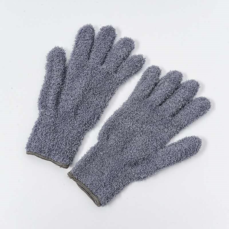 Microfiber Afstoffen Handschoenen Hoekjes Schoonmaak Handschoenen Gaten Afstoffen Handschoenen Voor Auto Wassen En Schoonmaken: Light Grey