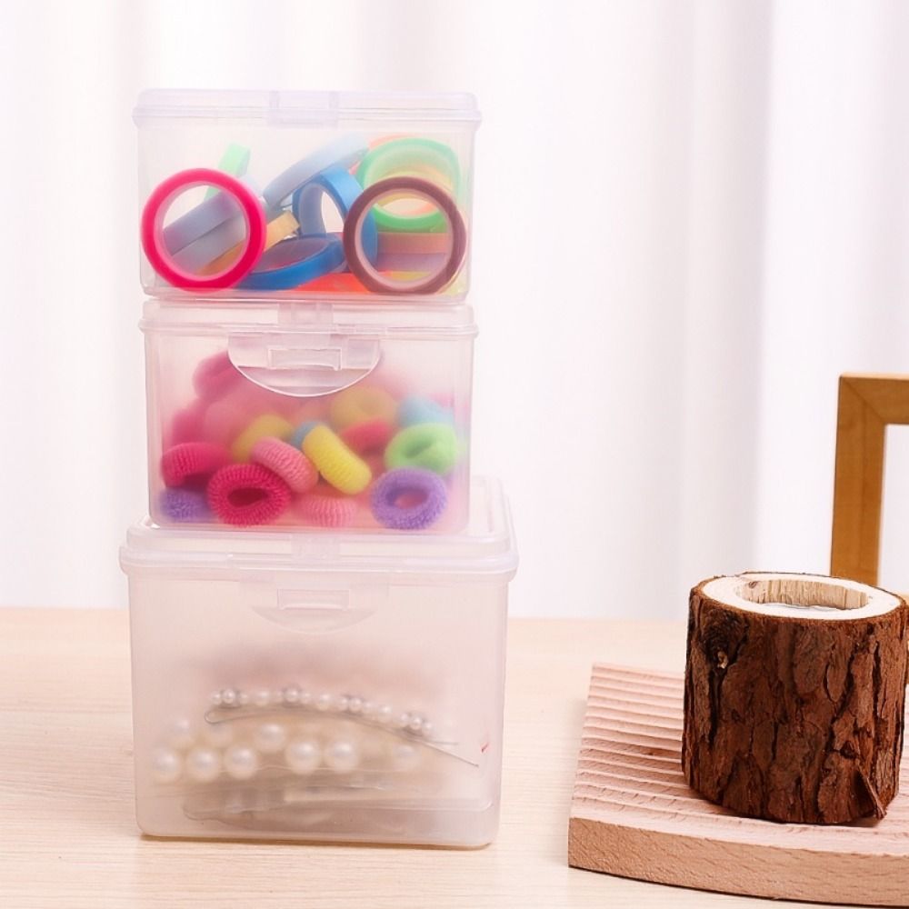 Boîte de Rangement en Plastique Transparent de Forme Rectangulaire avec Couvercle, Conteneur pour Stockage de Bijoux, Bande de Sauna