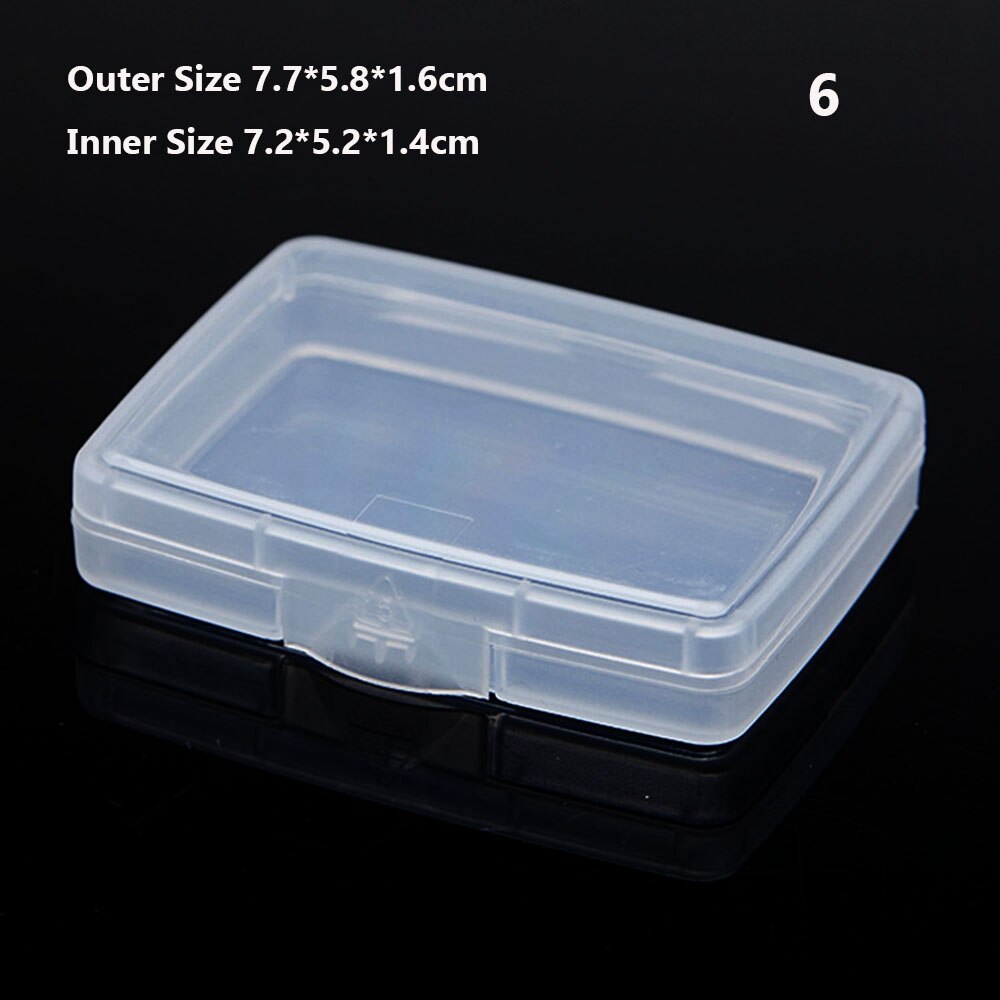 8 Maten Kleine Vierkante Clear Plastic Opbergdoos Sieraden Diamond Container Borduren Craft Bead Houder Pil Home Storage Supply: 6