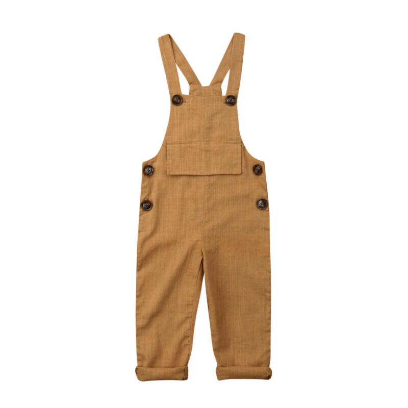 Peuter Kids Baby Jongen Meisje Linnen Jarretel Broek Jumpsuit Romper Kleding 0-3Y